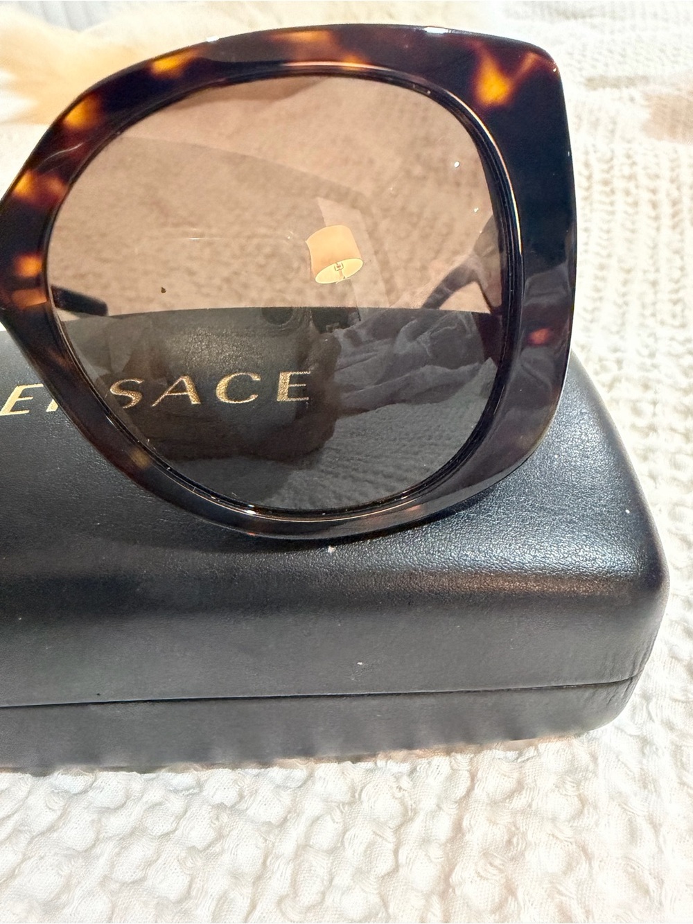 Versace Tortoiseshell Cat-Eye Sunglasses with Brown Lenses - Picture 5 of 9